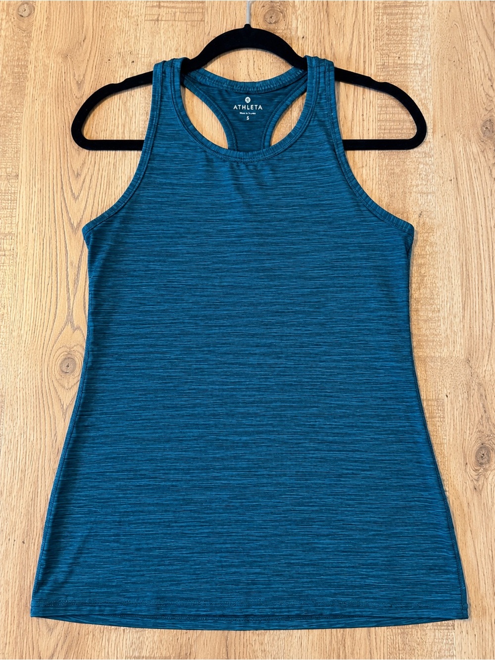Athleta Momentum Tank Top Blue Teal Heather Racerback Training S